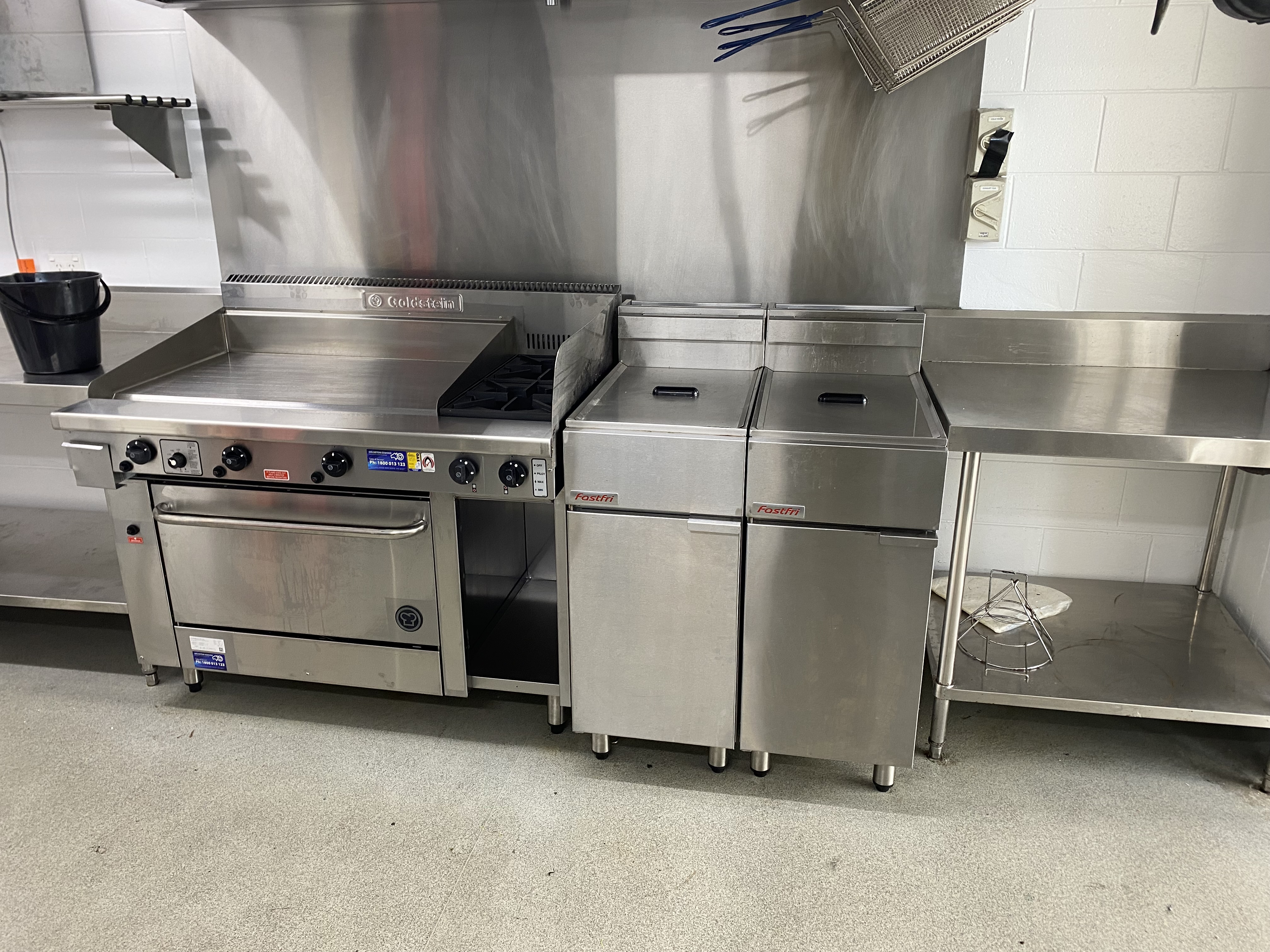 Gas appliances in commercial kitchen